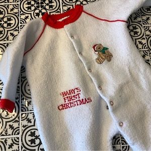 Vintage Baby’s first Christmas fleece sleeper 6-9 mo